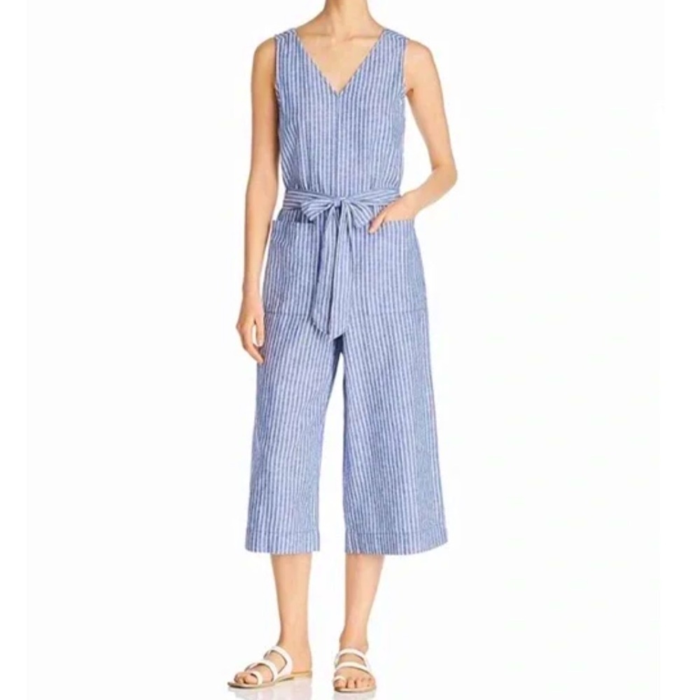 Striped linen jumpsuit by Beach lunch lounge
